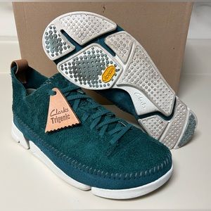 Clarks Trigenic Flex Teal Green Suede Vibram Soles W/box (Size 7.5M) 26117462